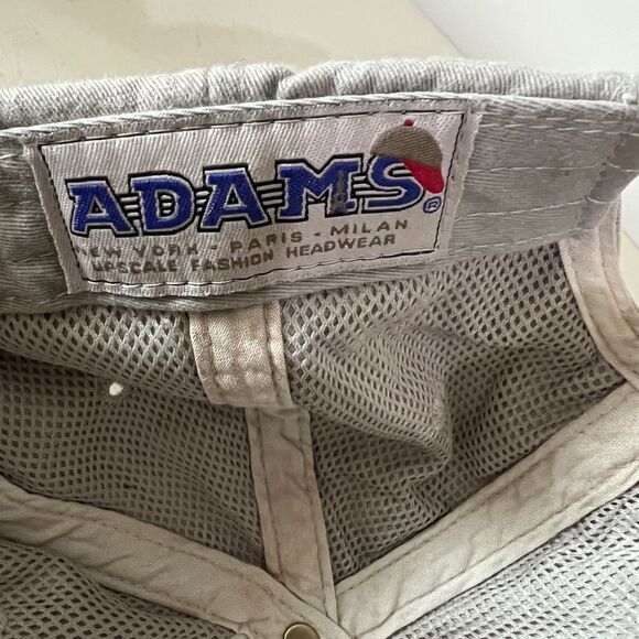 1990s Vintage Mens Gray Fabral Baseball Hat Cap Leather Back Strap - Adams OSFA - Picture 8 of 8